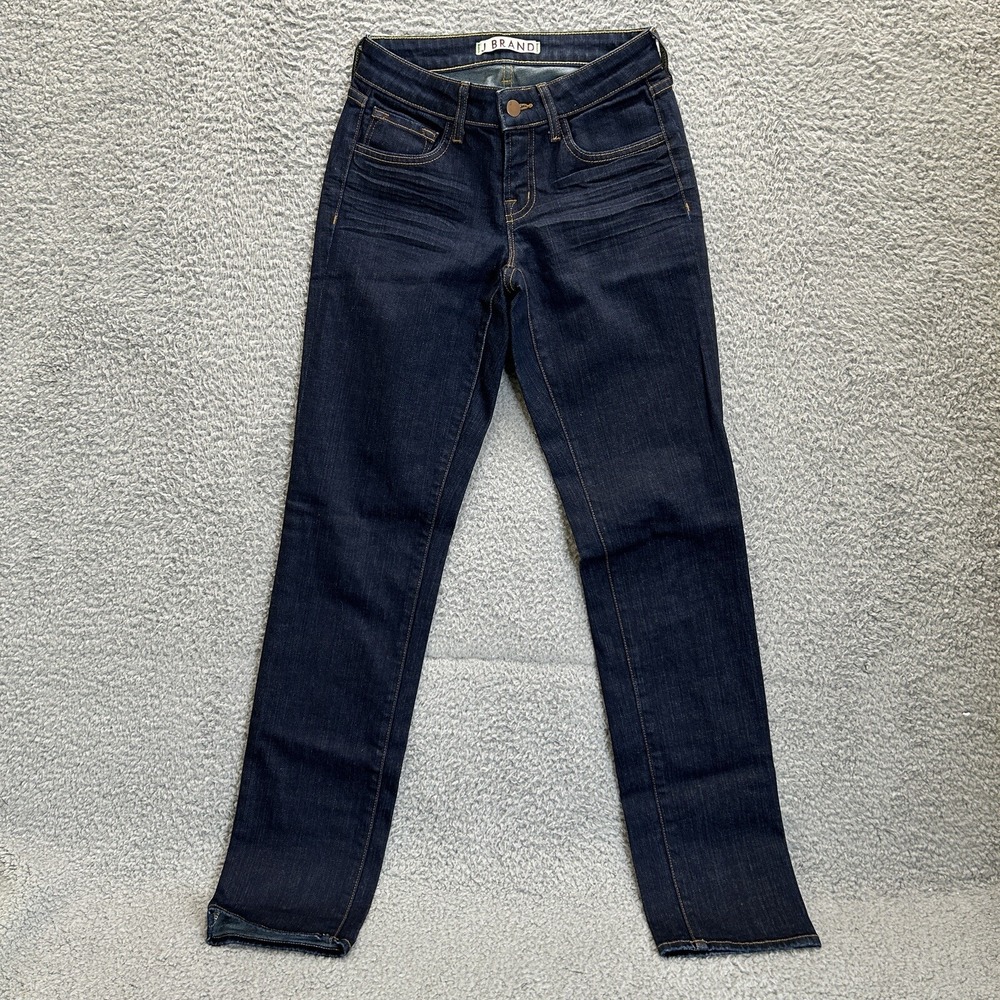 J BRAND Jeans Womens Size 26 Dark‎ Wash Skinny Low Rise Made In USA 30.5" Inseam